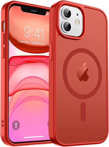 Vista 247 de zapica Funda magnética para iPhone Air, con protector de pantalla de vidrio templado, compatible con MagSafe, translúcida mate, a prueba de golpes