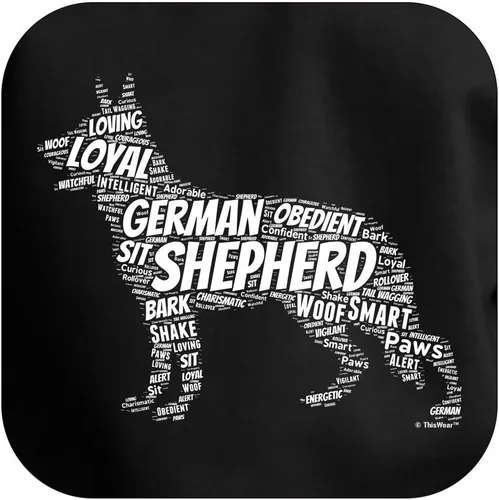 Vista 2 de ThisWear Sudadera con capucha prémium de pastor alemán con texto en inglés "Word Art