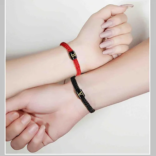 Vista 5 de PANSHI Couples Initial Bracelets for Women Men Boyfriend Girlfriend Best Friends Bff Valentines Day Wedding Anniversary Birthday Gifts