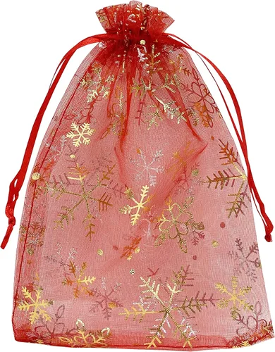 Vista 11 de Jexila 120 bolsas de organza transparente de 5 x 7 pulgadas, bolsas de regalo con cordón de malla pequeñas para joyas, bodas, fiestas, baby shower