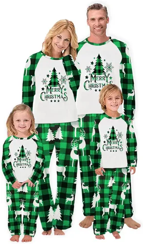 Vista 4 de Pijamas de Navidad para la familia, conjunto de pijamas de Navidad a juego para la familia, pijamas de Navidad para la familia, ropa de dormir 2023