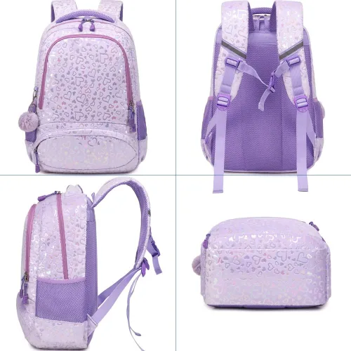 Vista 40 de Juego de mochila para niñas y adolescentes, mochila escolar para niños con bolsa para el almuerzo, estuche para lápices, mochilas escolares