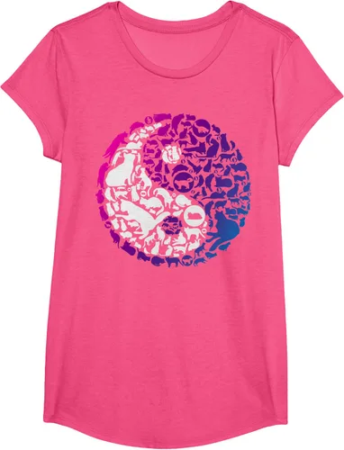 Vista 9 de Cute Kitty Cats and Zen Spirit Peace & Love Yin Yang - Camiseta de gato Negro