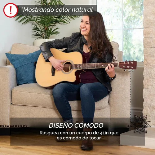 Vista 6 de Best Choice Products Guitarra Acústica para Principiantes de 41 Pulgadas, Tamaño Completo, Toda de Madera con Cutaway, Juego de Inicio con Funda