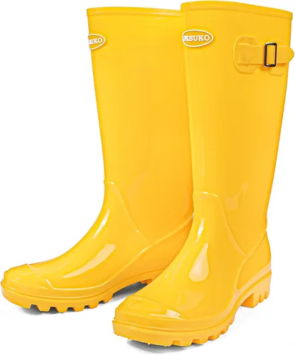 Vista 3 de DKSUKO Women's Tall Rain Boots Garden Boots Waterproof Wellington Rubber Boots