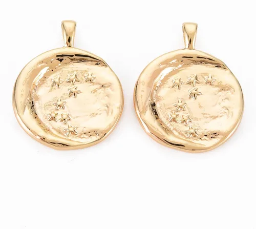 Vista 12 de UR URLifeHall 10 dijes de galletas de la fortuna, chapados en oro de 18 quilates y latón para hacer aretes, collares y pulseras