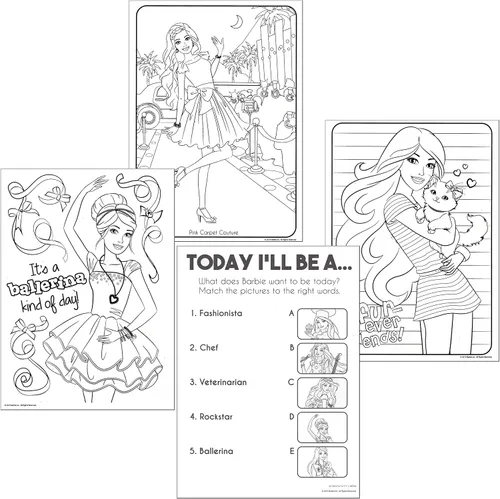 Vista 4 de Lazy Days Barbie Live Life with Love - Libro para colorear y actividades - 96 páginas