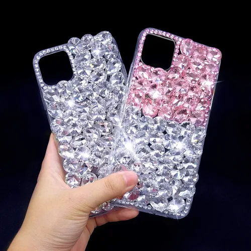 Vista 6 de Funda con purpurina para iPhone 14 Pro Max, 3D Bling Sparkle de lujo brillante con diamantes de imitación de diamantes de imitación cubierta