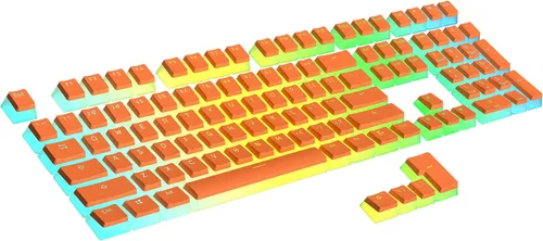 Vista 17 de Ranked Teclas Pudding PBT 112 Juego de teclas de doble disparo translúcidas ANSI EE. UU. e ISO Perfil OEM para teclado mecánico RGB de juego