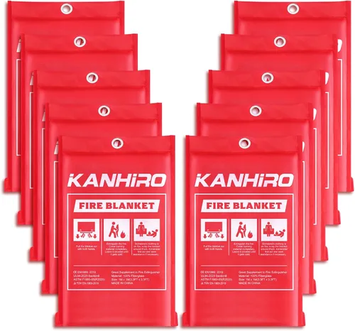 Vista 12 de kanhiro - Capa ignífuga de emergencia con capucha – kanhiro 1076°F Poncho de escape de incendios resistente al calor, capa extra grande