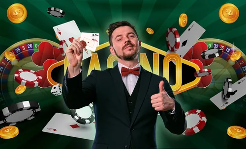 Vista 5 de Telón de fondo de fiesta nocturna de casino, tarjetas de ruleta de póquer, decoración de fondo temático, decoración de fondo verde, rojo y dorado