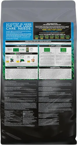 Vista 10 de Scotts Turf Builder Triple Action1, combinación de control de malezas, prevención de malezas y fertilizante, 25-0-2, 5,000 pies cuadrados, 14.10