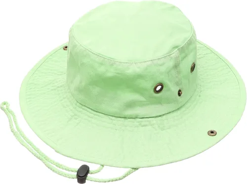 Vista 17 de Sombrero de cubeta para verano, para exteriores, para pescar, de safari, de caza, con correa ajustable