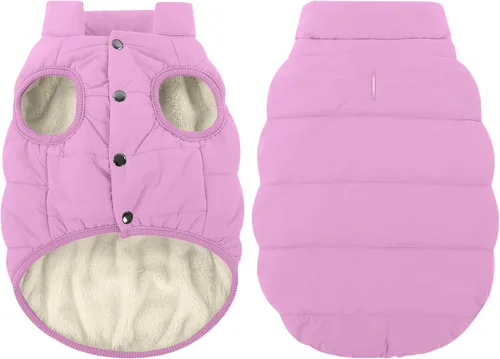 Vista 9 de ASENKU Abrigo de invierno para perro, resistente al viento, chaqueta de forro polar impermeable, ropa para mascotas para perros pequeños, medianos