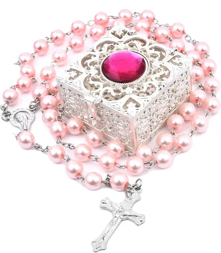 Vista 28 de First Communion Rosarys for Girls and Boys, RosaryBeads Catholic for Men, Women, Rosary Necklace as Gifts for Mother, Grandmother, Elders