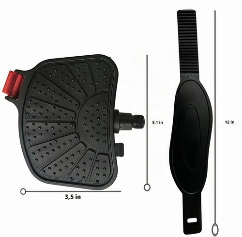Vista 3 de YBEKI Pedales de bicicleta estática de grado profesional, eje de 9/16 pulgadas y 1/2 pulgadas, correas ajustables, se adapta a bicicletas Husillos