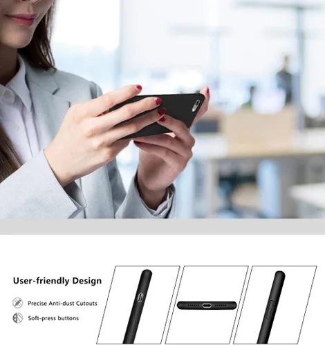 Vista 8 de Funda compatible con iPhone 8 Plus/7 Plus (5.5 pulgadas), [protección contra caídas] [arañazos] de silicona líquida a prueba de golpes, antihuellas