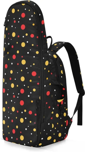 Vista 2 de Mujeres Hombres Bolsa de Tenis Impermeable Coloreado Dot Negro 3 Raquetas Bádminton Bolsa de Hombro para Mujeres, Hombres, Adolescentes Mochila