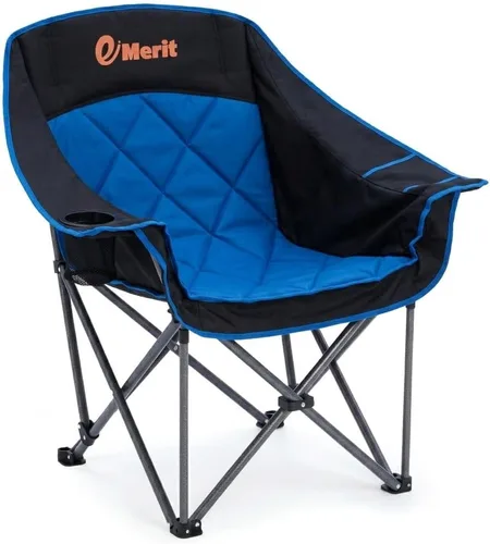 Vista 10 de EMERIT Paquete de 2 sillas de campamento acolchadas de gran tamaño, resistente capacidad de 450 libras, silla cuádruple plegable al aire libre