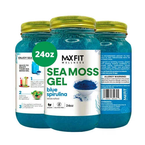 Vista 13 de Gel de musgo marino crudo (12 sabores) de 24 onzas, gel de musgo marino dorado silvestre de Santa Lucía 92 vitaminas y minerales puro crudo +