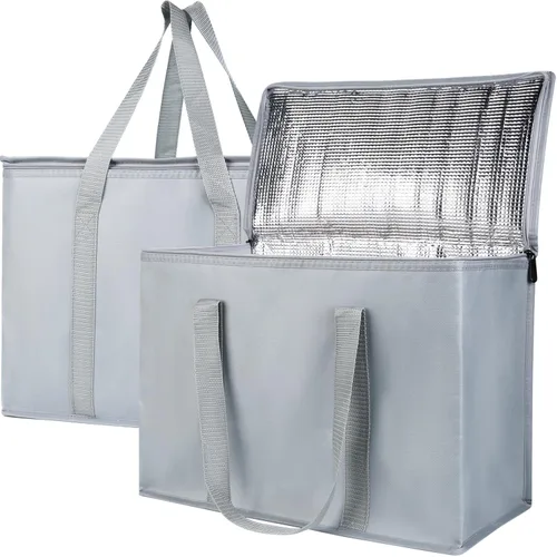 Vista 18 de Bodaon Bolsa de entrega de pizza aislada, 20" x 20" x 8" bolsas calentadoras de pizza para mantener caliente, bolsa aislada para entrega de Negro