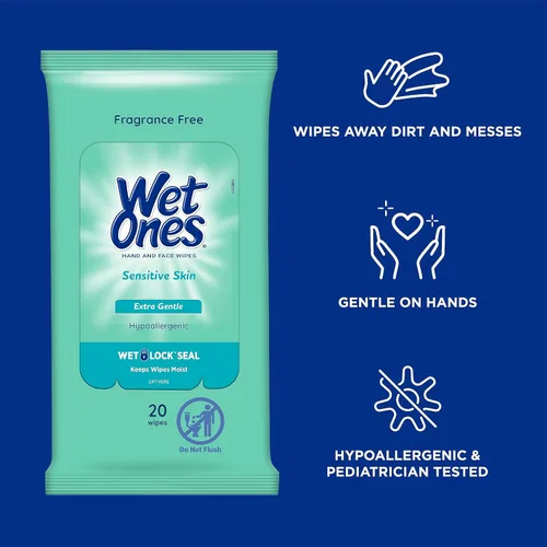 Vista 5 de Wet Ones Paquete mixto de 13 toallitas húmedas para humanos y mascotas, hipoalergénicas, 10 paquetes de toallitas para manos y cara para piel