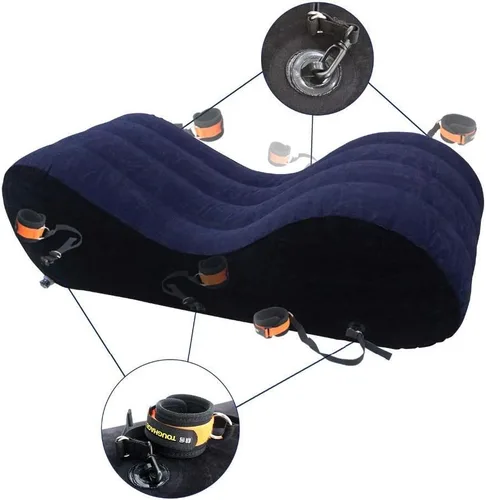 Vista 2 de COSWE Almohada en forma de cuña, almohada lumbar triangular inflable de aire, almohada inflable de aire, adecuada para varias posturas con pequeña