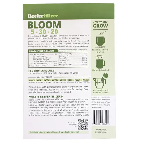 Vista 2 de Reefertilizer® Bloom - NPK + micronutrientes para plantas en flor Fertilizante en polvo seco canadiense de 1.1 lb Nutrientes Floración Booster