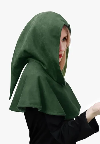 Vista 4 de DAZCOS Sombrero de capucha medieval multicolor resistente de gamuza sintética pagana accesorio de cosplay