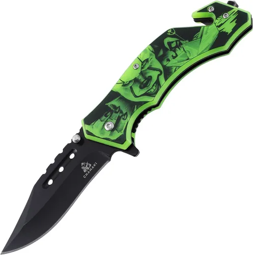 Vista 9 de Cuchillo de bolsillo de rescate – Cuchillo plegable manual con mango que brilla en la oscuridad, rompecristales, cortador de cinturón de seguridad