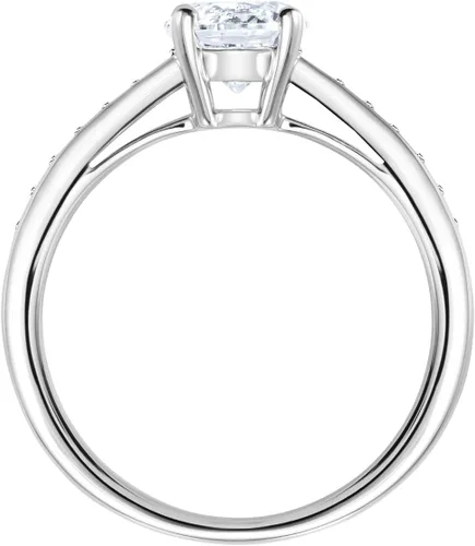 Vista 4 de Swarovski Colección de joyas de anillo redondo Atract, acabado de rodio, cristales transparentes