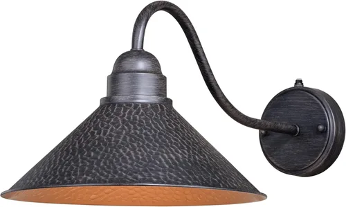 Vista 7 de VAXCEL Outland - Lámpara de pared rústica con sensor de movimiento para porche o patio, linterna de pared de cuello de cisne al aire libre