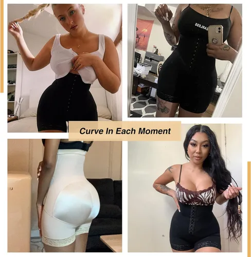 Vista 6 de FeelinGirl - Fajas Colombianas con control de abdomen para mujer cintura alta moldeador de glúteos pantalones cortos de muslos más delgados