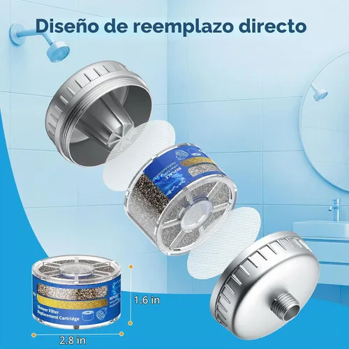 Vista 6 de Shower Filter for Sprite, 2 Pack Shower Head Filter Replacement