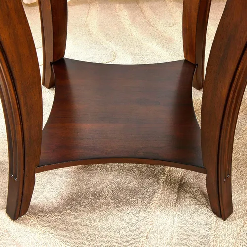 Vista 8 de PADMA HOUSE Mesa auxiliar de madera vintage con estante de almacenamiento Tapa de madera de cerezo
