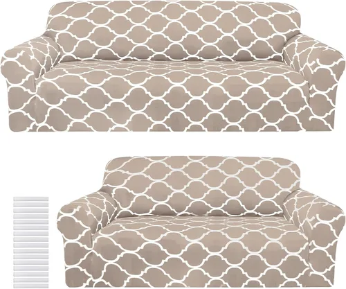 Vista 24 de Peryiter Juego de 1 funda de sofá gris oscuro para sala de estar, fundas de muebles para sofá y sofás, funda de sofá biplaza o sillón, protector