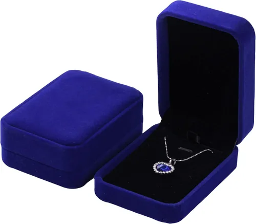 Vista 3 de Caja de terciopelo para collar, caja de regalo de terciopelo para collar, caja de regalo con colgante, caja de joyería para collar, caja de regalo