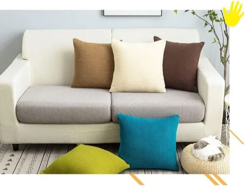 Vista 3 de Funda de almohada para sofá, funda cuadrada de cojín de 45 x 45 pulgadas, color gris, funda para almohada de sofá, fundas de cojín de sofá