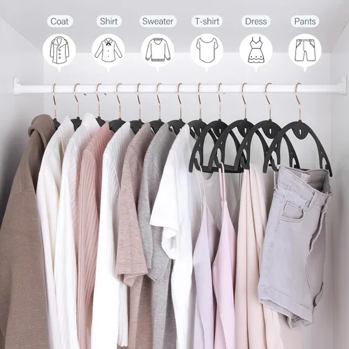 Vista 9 de Perchas de terciopelo para ropa, paquete de 30 unidades sin protuberancias ultrafinas que ahorran espacio, gancho giratorio de 360 grados resistente