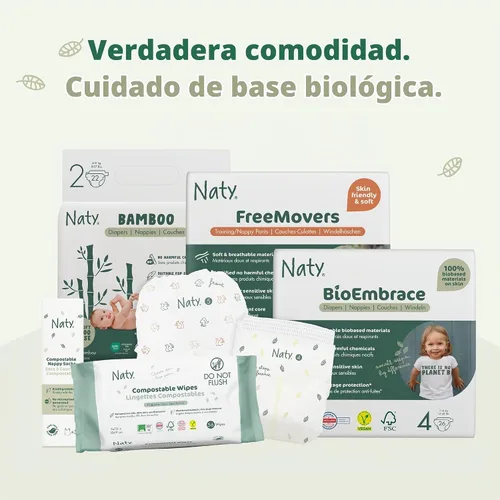Vista 6 de Naty - Pañales de viscosa de bambú, talla 1 (4-11 libras), 88