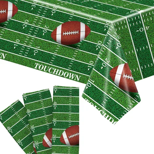 Vista 11 de KatchOn, XtraLarge - Mantel de fútbol – Paquete de 3 Decoraciones de fiesta de fútbol Mantel de campo de fútbol marrón Mantel de touchdown