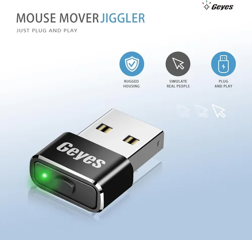 Vista 5 de Geyes Mouse Jiggler, dispositivo de mouse indetectable con dos modos de oscilación y multipista, mantiene la computadora o computadora portátil