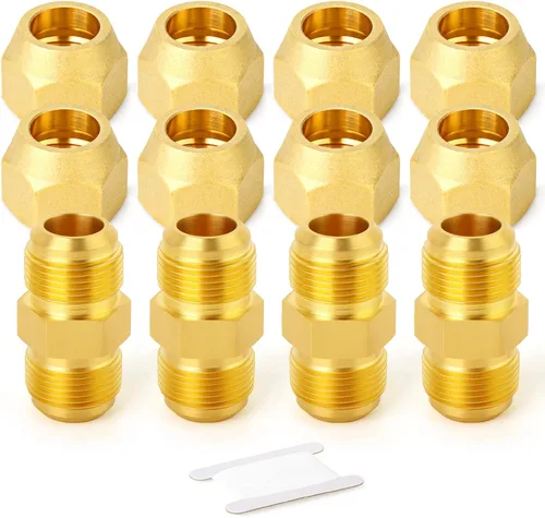 Vista 28 de GASHER Adaptador de codo de montaje de tubo de latón de 1/2 pulgada flare x 1/2 pulgada NPT macho Pipe