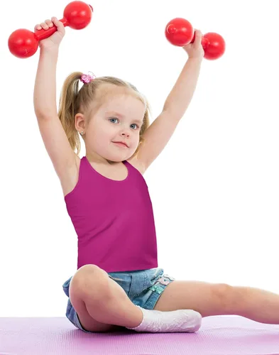 Vista 5 de Camiseta sin mangas de 3 piezas para niñas, con espalda cruzada, para bailar, gimnasia, ropa de baile
