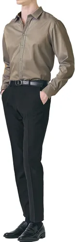 Vista 5 de H2H Camisas casuales de manga largacorta con botones para hombre