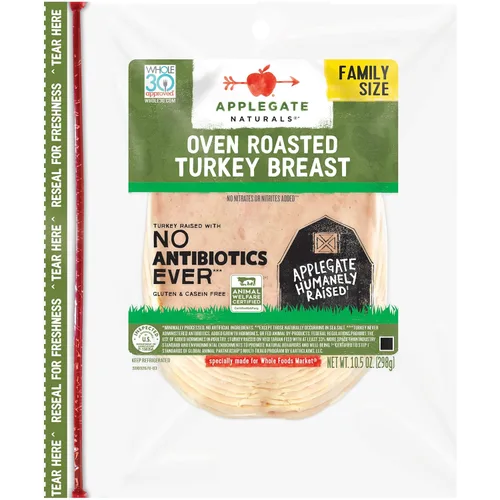 Vista 9 de Applegate, Pechuga de pavo ahumado natural en rodajas, 7oz