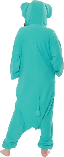 Vista 4 de Elefante Kigurumiadultos disfraz talla única Azul
