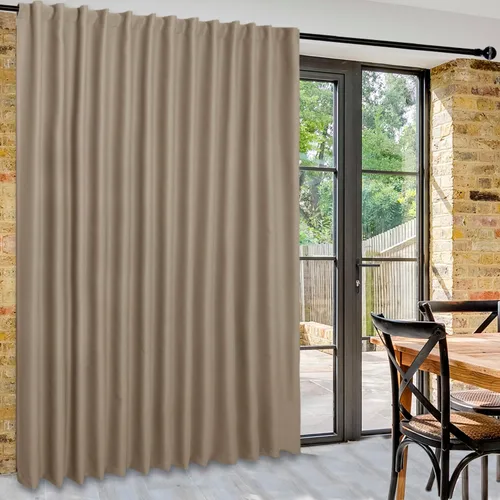 Vista 38 de DWCN Cortina opaca divisora de privacidad para puerta corrediza de patio, cortinas térmicas extra anchas con pestaña trasera y bolsillo para barra