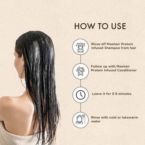 Vista 5 de MOEHAIR - Acondicionador con infusión de proteínas, repara el cabello dañado, 12 onzas líquidas Protein Hair Treatment Controls Frizz, Adds Shine