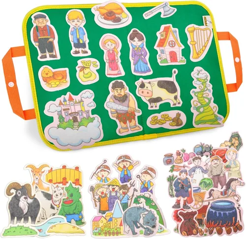 Vista 9 de CHEFAN Juego de Historias de Tablero de Felpa/Flanela de 4 Piezas, Piezas de Felpa PRECORTADAS para Tiempo de Círculo de Preescolares y Pequeños